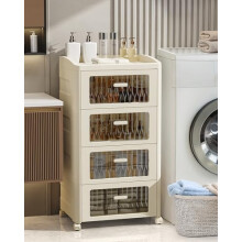 Froppi Large Plastic Storage Drawers on Wheels | 4 Drawers Storage Tower | Pre-Assembled Body | Multi-purpose for Bathroom, En-Suite, Kitchen,