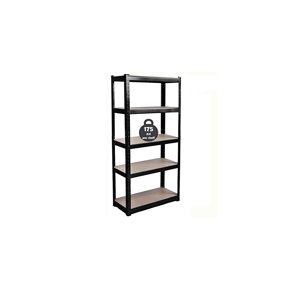 1X 5-Tier Shelving Unit 150X70x30cm Shelving For Garages And Sheds Boltless Design With Mdf Boards Heavy Duty 175Kg Capacity Per Shelf, 875Kg Total 783710310460