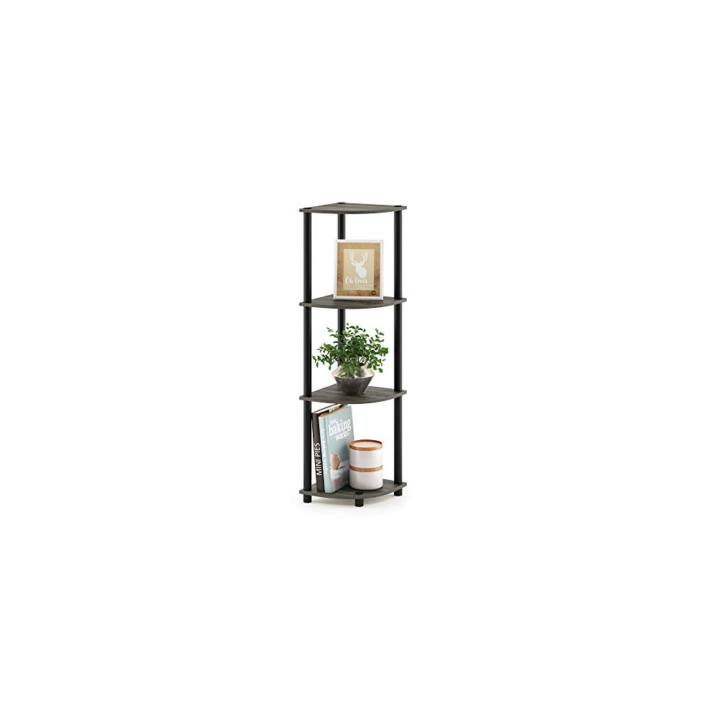 Furinno Turn-N-Tube Corner Shelf, 4-Tier Corner Bookshelf, Display Storage Shelves With Open Shelves, For Organization And Storage, Living Room, Home 810006770223