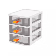 3 Tier Plastic Storage Clear Drawers Small Tower Unit Home Office Desktop Bathroom School Stationary Make Up Organiser (White)