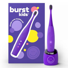 BURST Kids & Toddlers Electric Toothbrush (Purple) | Soft Bristles | Two Minute Timer | Rechargeable Battery | Easy-Grip Silicone Handle | 2 Modes for