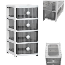 4 Tier Plastic Storage Drawers Tower Unit Home Office Desktop Bathroom School Stationary Make Up Clear Small Space-Efficient Organiser