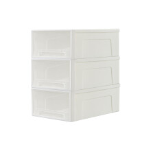 Cetomo 30L*3 Plastic Storage Drawers Unit, Office Desk Organizers, Drawer Organizer, Storage Box, Stackable Tower for Desktop, Bedroom, Dorm,
