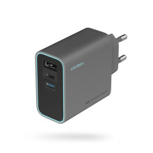 USB-C USB-A GaN 65W seinälaturi - harmaa