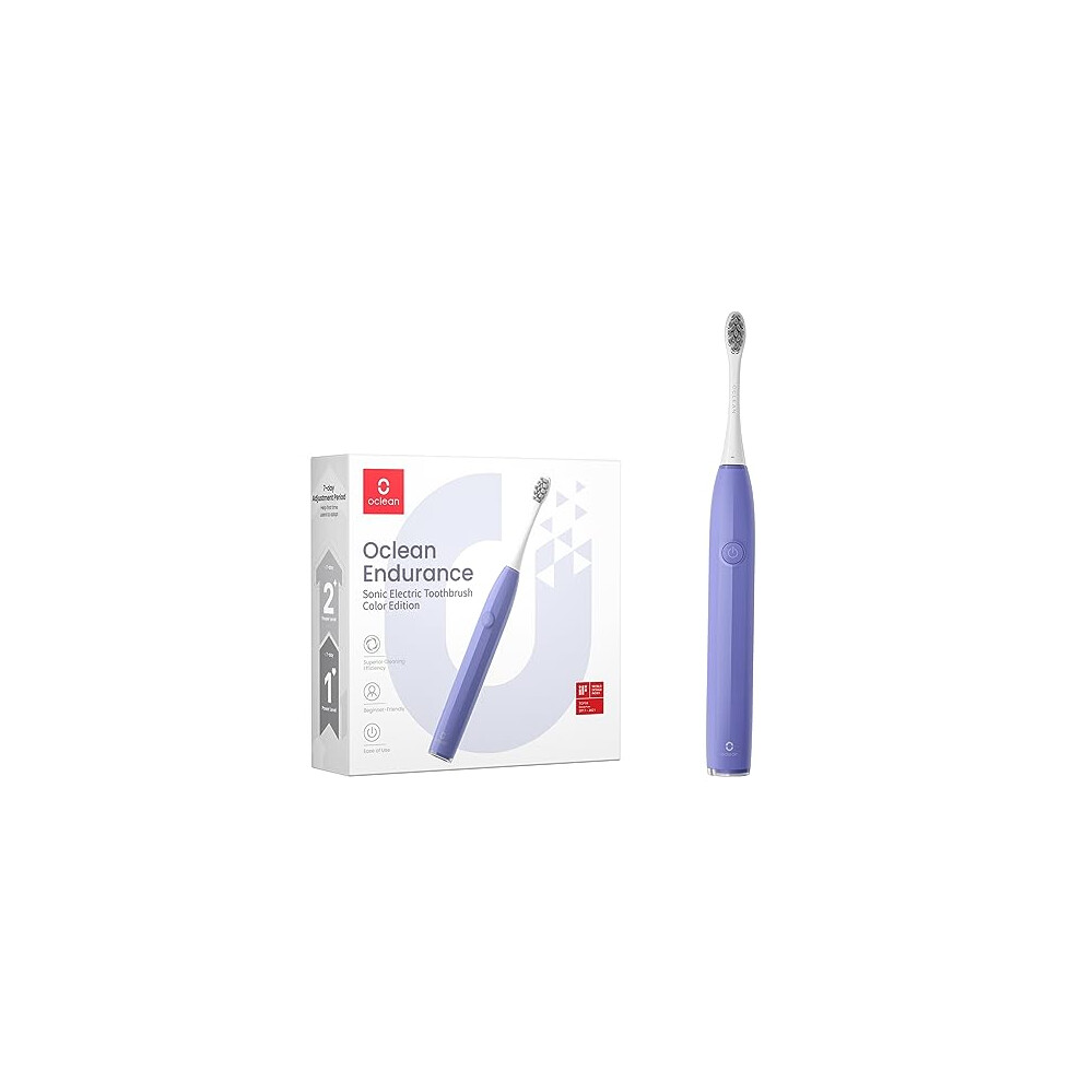 Oclean Sonic Electric Toothbrush, Adults, Purple, 72000 Movements, 2 Modes, Rechargeable, Travel-Friendly, 1 Toothbrush, 1 DuPont Brush Head, 1
