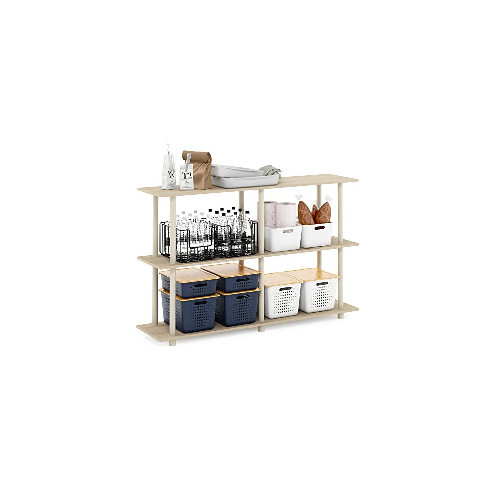 Furinno Turn-N-Tube Display Shelf, 3-Tier Book Shelf, Storage Shelves, Toolless Open Shelves, Round Tubes, For Organization And Storage, Living Room, 810006779622