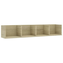 vidaXL CD Wall Shelf Bedroom Baby and Kids Room Office Living Room Hanging Display Shelf Wall Rack Cabinet Sonoma Oak 100x18x18cm Chipboard