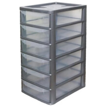 oceanevo 6 Shallow Small Drawers Tier A4 Plastic Storage Tower Unit Organizer Home Office School Desktop Clear Storage Chest for Clothes Toys Shoes