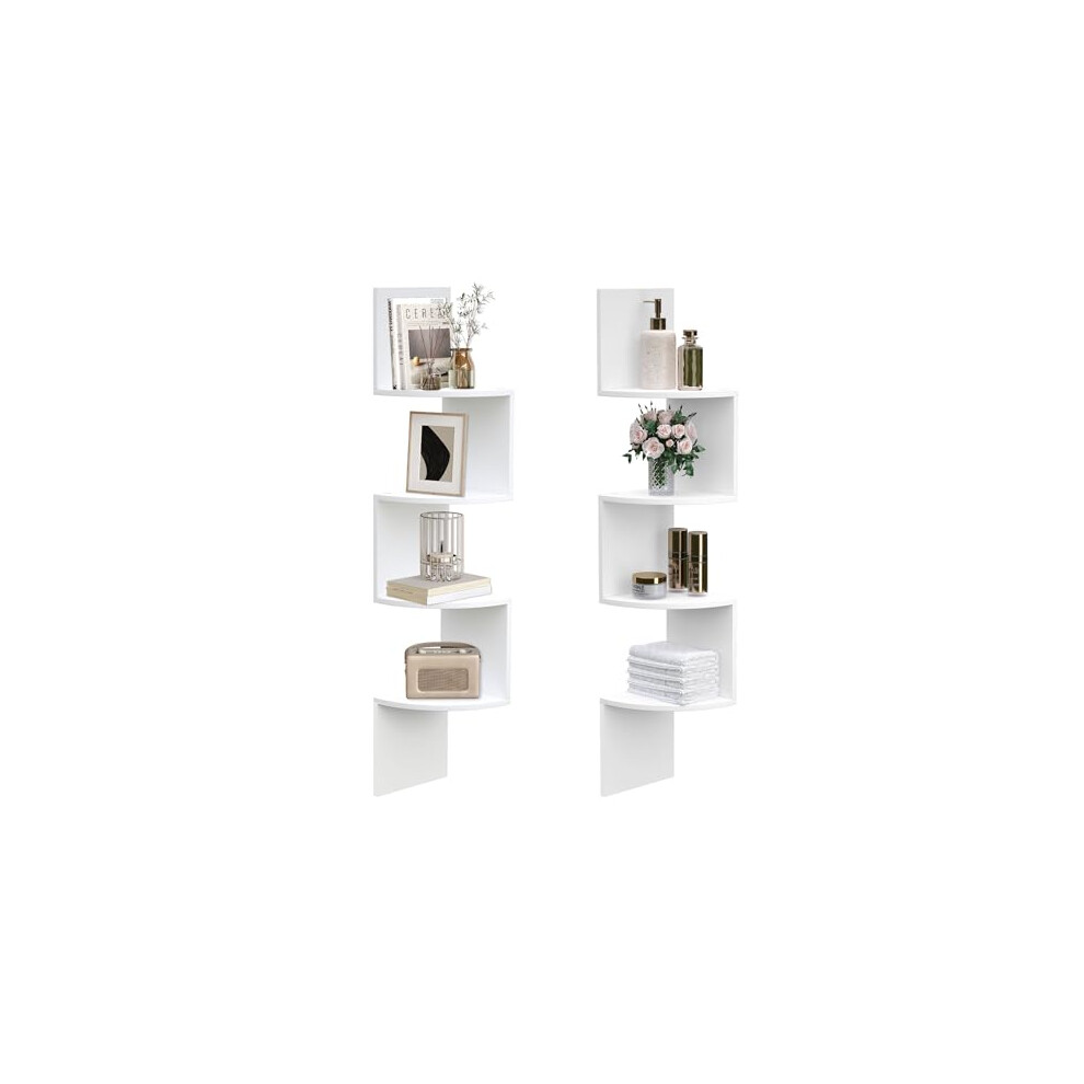Hoobro Corner Shelf, Wall Shelf, Set Of 2 Floating Corner Shelves For Wall, 4-Tier Corner Bookshelves For Living Room, Bedroom, Bathroom, Home Office, 6976454864403