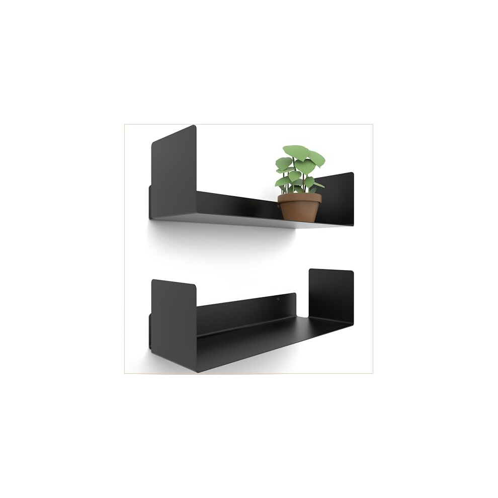 Photos - Other for Repair UNITURE â 2 Pack Black Wall Bookshelves â Floating Book Shelves for Wall, Wall Mounted Book Shelf Set for Bedroom or Liv
