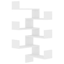vidaXL Scandinavian Style Wall Corner Shelf 2 Pieces - White 40x40x50 cm Durable Engineered Wood Construction for Living Room, Bedroom, or Kitchen