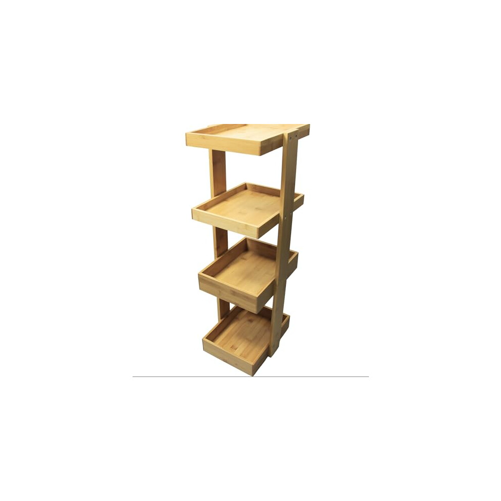 Woodquail 4 Tier Bamboo Bathroom Rack Storage Shelf Freestanding Caddy Basket For Narrow Spase 5065012408881