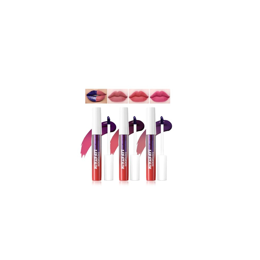 Denestup 3 Colors Peel Off Lip Stain Tattoo, Peel Off Lip Liner Tattoo Matte Finish Lip Stain, Colors Change Lip Gloss Long Lasting Waterproof Plump Lip Makeup