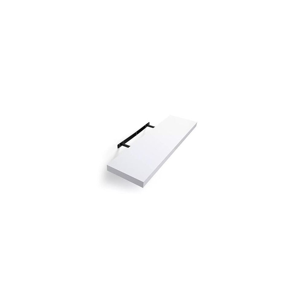 Homme Concept Â 40Cm High Gloss Floating Shelves, White Wall Shelf With Invisible Bracket, Display Shelves For Books, Photos, Ideal Home Decor 5061028810007