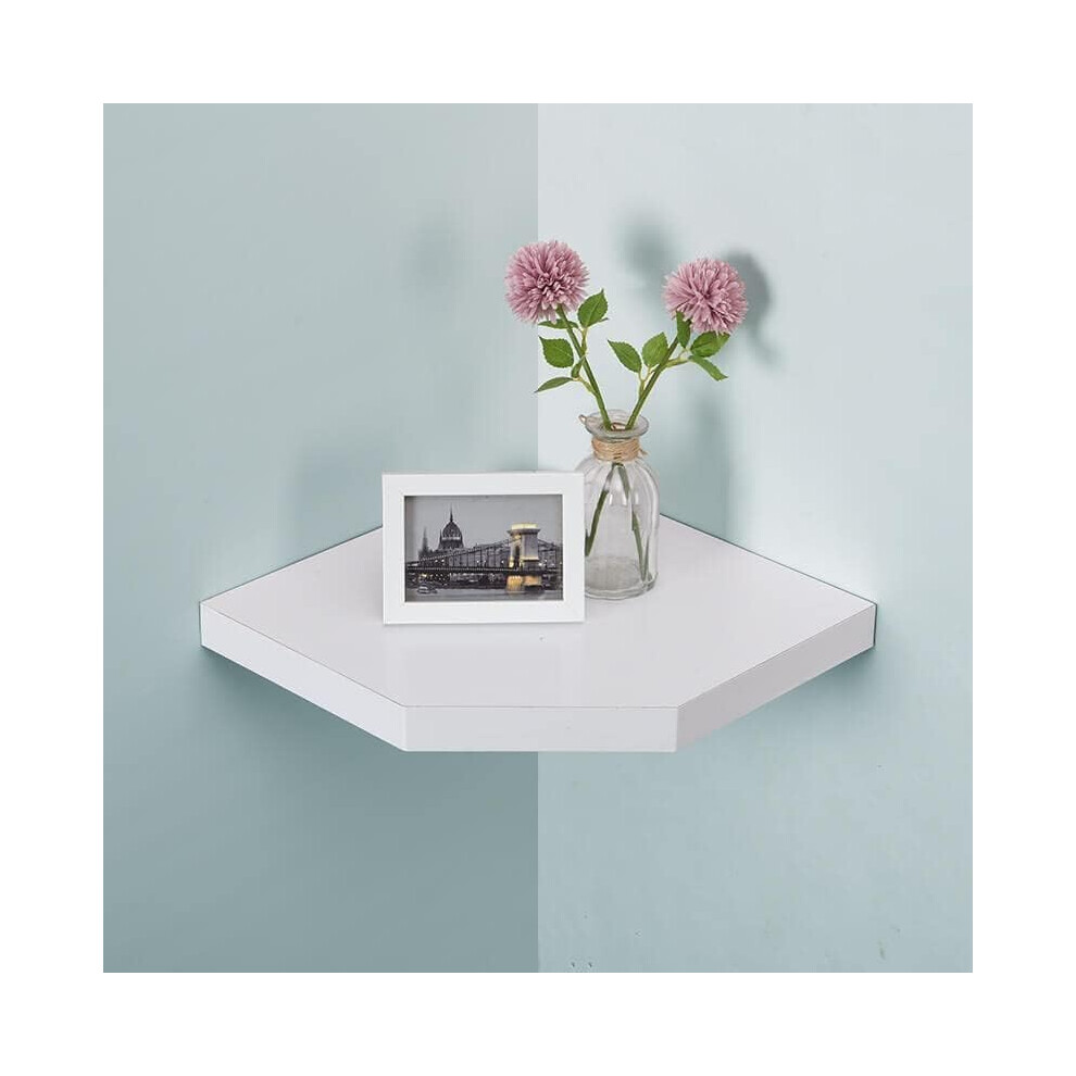 Homme Concept Â White Corner Shelf, Wall Mounted Floating Shelves, Wall Shelves, Display Storage Organiser Shelving Unit, Bookcase Bookshelf For 5061028810298
