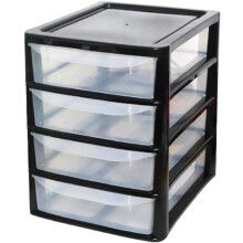 A4 4 Drawer Storage Unit Small Plastic Drawer Desktop Table top Organiser 4 Tier Storage Tower Unit for Home, School, Office, Bedroom & Living Room
