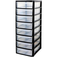 A4 8 Drawers Storage Unit Small Plastic Drawer Desktop Table top Organiser 8 Tier Storage Tower Unit for Home, School, Office, Bedroom & Living Room,