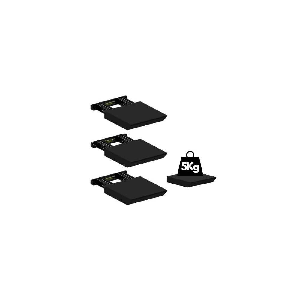 Triformia Pack Of 3 Small 3D Printed Eco-Friendly Floating Shelves, Floating Shelf With Built-In Spirit Level, Wall Shelves Black, Collectables 5065021250334