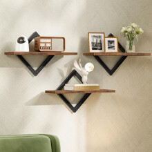 CHOEZON Floating Shelves, Set of 3 Wall Shelves, Hanging Shelves, Wall Shelf Set of 3, Wall Mounted Shelves, for Living Room, Bedroom, Kitchen,