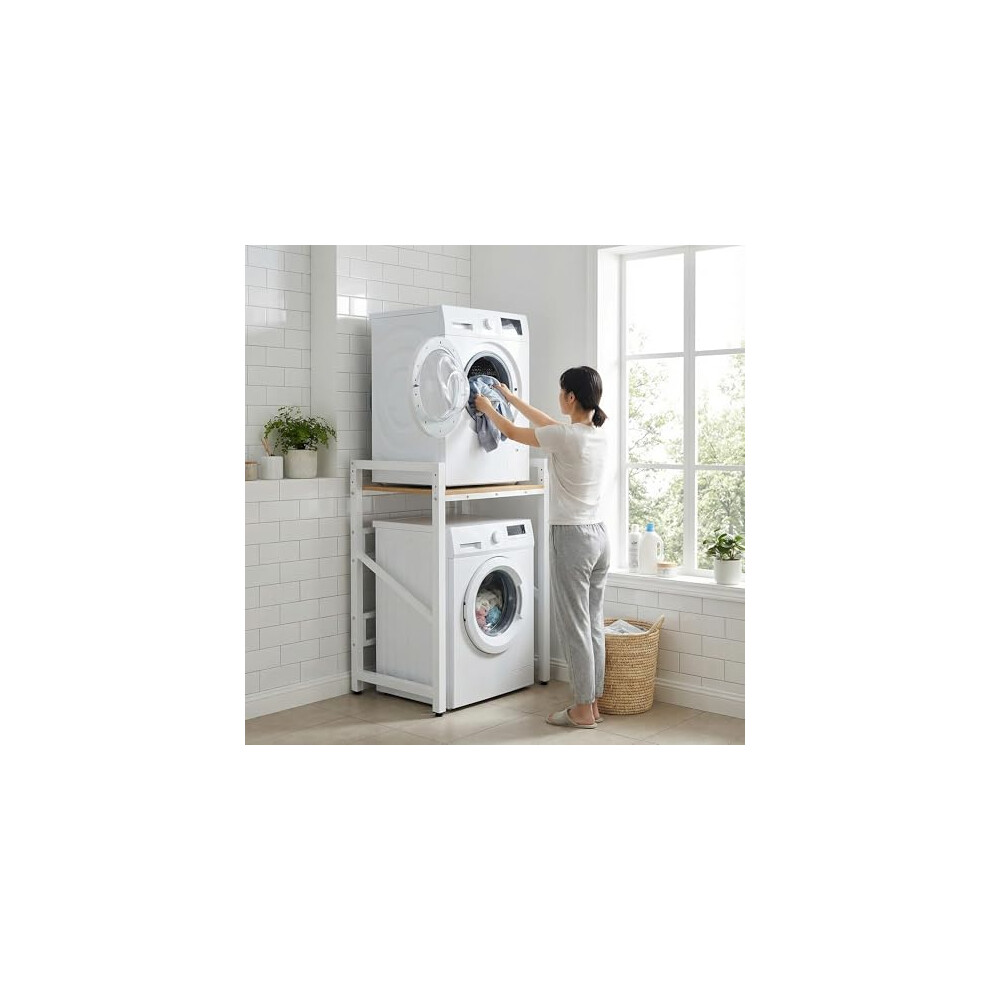 Lesolar Washer Dryer Stand Stacking Kits,Height-Adjustable Washing Machine Storage Unit,Stacking Rack For Tumble Dryers 300Kg Load Capacity,Space 6974957264256