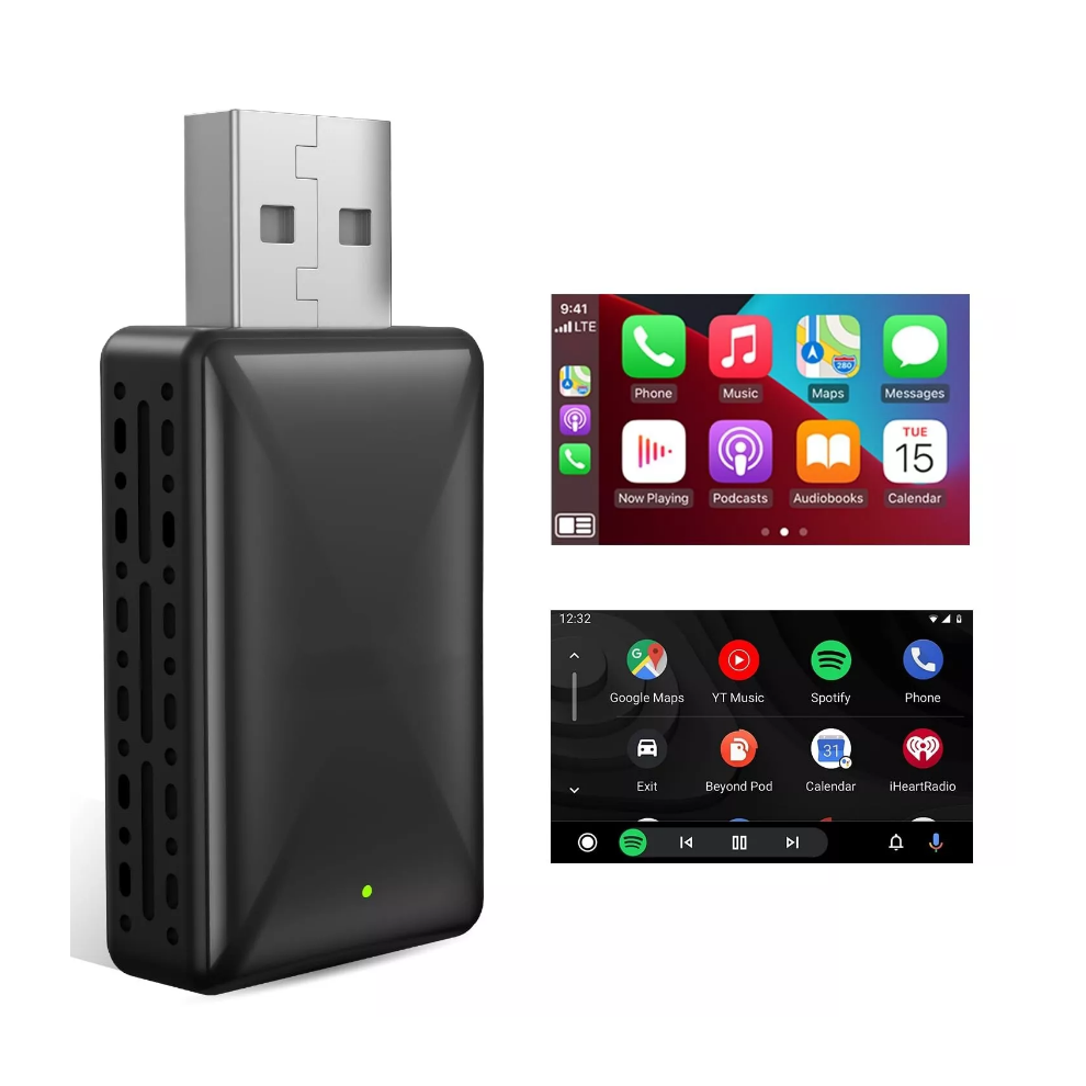 2 in 1 Android Auto Wireless Adapter & Wireless CarPlay Adapter Plug & Play Car*-image-OPC-PVBSMSH-NEW