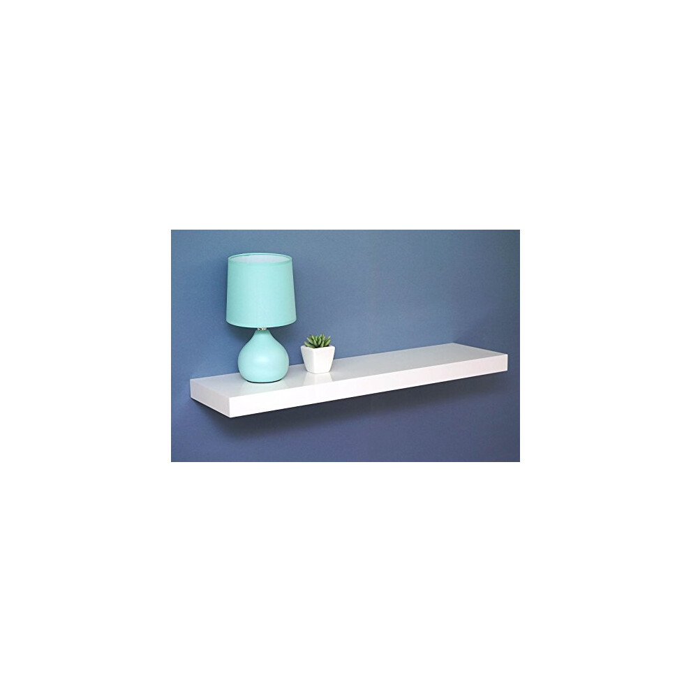 Mastershelf Gloss White Floating Shelf 900X250x50mm 7416045955398