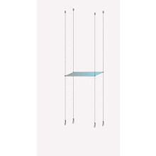 suspended Ceiling to Floor Cable display glass shelves steel wire rope product shelving retail window wire shelf kit (KIT FOR 1 Shelf)