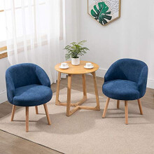 QIHANG-UK Linen Fabric Tub Chairs Set of 2, Lounge Armchair for Small Spaces, Bucket Armchairs for Living Room Cafe, Sofa Side Occasional Chair, Small