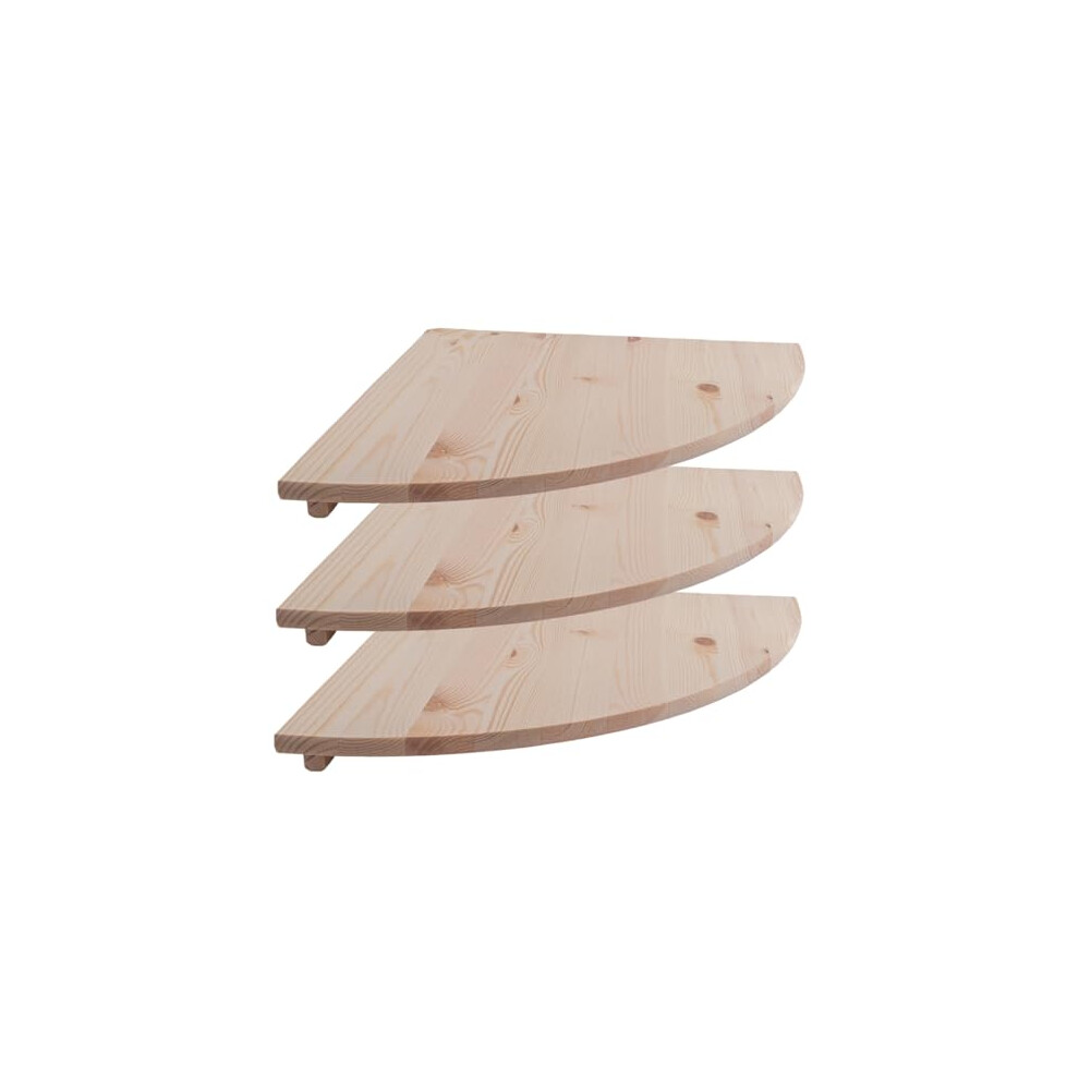 Woodeedoo Large Wooden Corner Shelves 40 Cm / 15.7" | 3 Pack | Unfinished Natural Pine Floating Wall-Mounted Display Storage Shelf 5056776502311