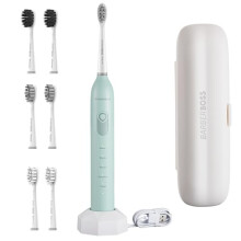 BarberBoss Electric Toothbrush – Revolutionary Oscillating & Vibrating Technology, 6 Premium Brush Heads, 45-Day Battery Life, Travel-Friendly, IPX7