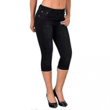 Dámske skinny džínsy s vysokým pásom, plus size, 3 4 dĺžka, na každodenné nosenie, M až 3XL