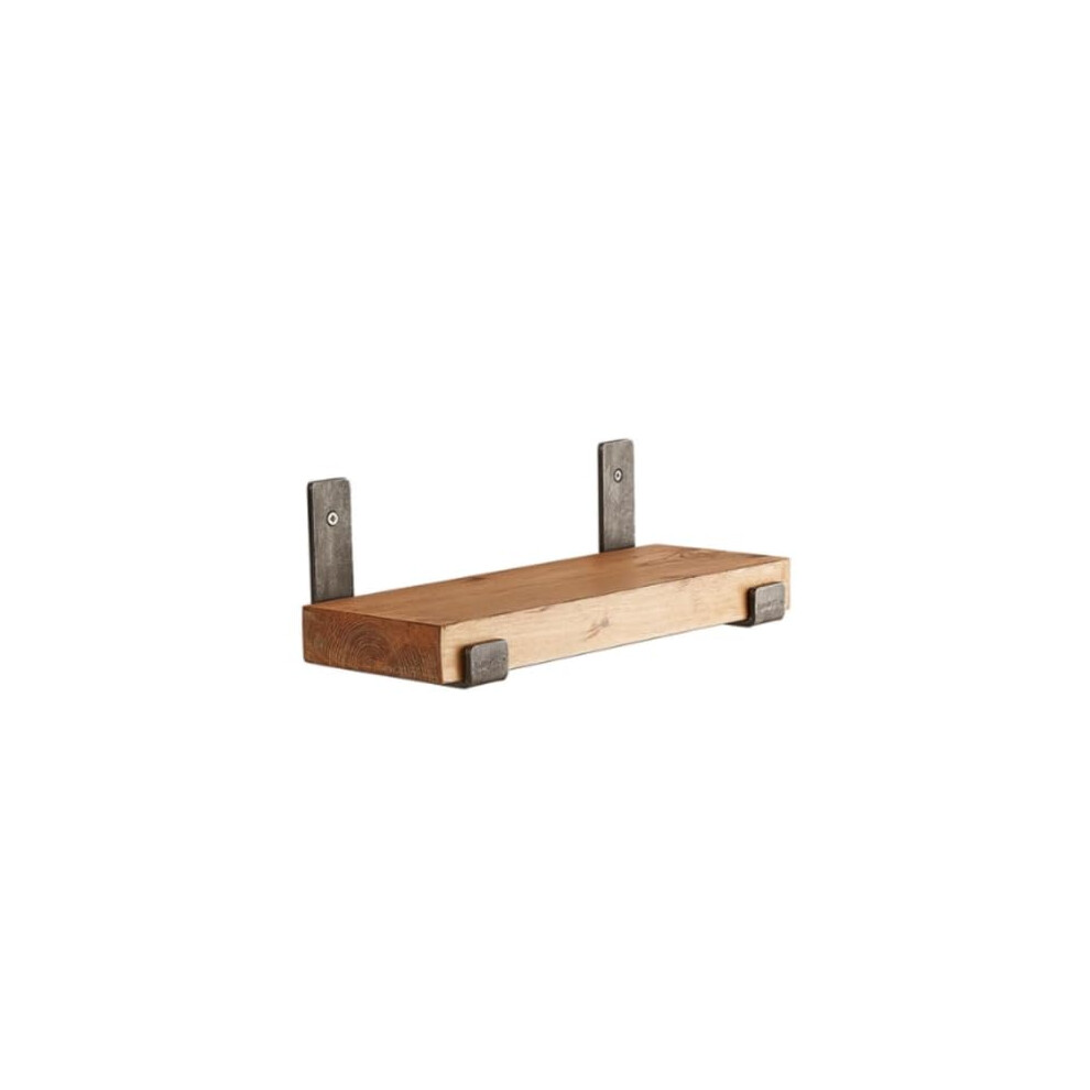 Fox & Grain Rustic Wooden Shelf | Handcrafted Decorative Wall Shelf With Inverted Brackets | Versatile And Stylish For Kitchen, Bedroom, Bathroom 5056779108060