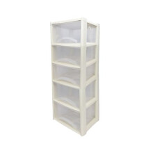Neat. 5 Plastic Storage Drawers, Space-Saving Draws for Office & Home, Drawers Storage Unit - Durable Storage Draws - Storage Drawers Unit - H100cm x