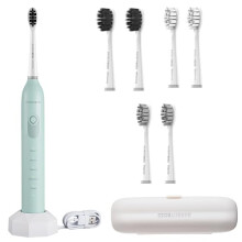 BarberBoss Rechargeable Electric Toothbrush with 3 Angle Settings, 6 Brush Heads, Pressure-Free Cleaning, Long Battery, Smart Timer, Travel-Friendly