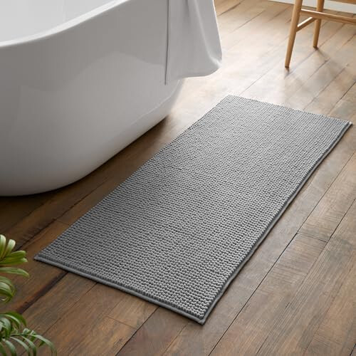 Catherine Lansfield Catherine Lansfield Bobble 50x120cm Bath Runner Silver Grey
