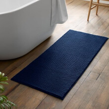 Catherine Lansfield Bobble 50x120cm Bath Runner Navy Blue