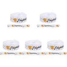 5Rolls Vibrant Multi-Color Ribbon for Wrapping, Crafts, and Graduation