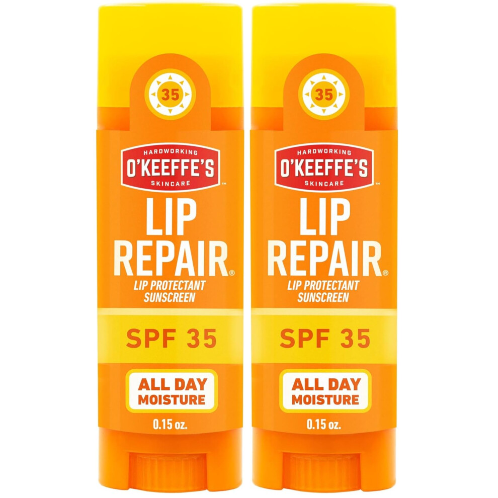 O'keeffe's Lip Repair Spf 35 Lip Balm - Stick, Sun-Safe Moisturizer For Extremely Cracked, Dry Lips (Pack Of 2)