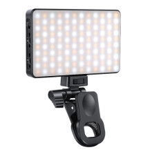 LED Selfie Phone Light, Rechargeable 2500-9000K Clip  Fill Light,Color Films/Diffuser/3000mAh for  Camera