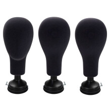 3X Floccaggio Schiuma Manichino Modello Testa Fotografia Puntelli Adulto Manichino Testa Stampo Parrucche Nero