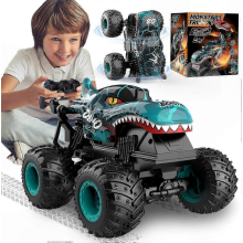 RC monster truck s svetlami a hudbou, 2,4 GHz diaľkovo ovládané kaskadérske vozidlo, dinosauří auto v mierke 1:20, 360