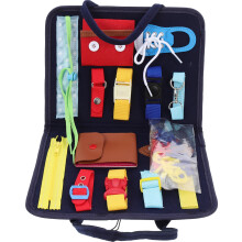2Pcs Bolsa Infantil Busy Board Azul Auxiliar Pré-Escolar