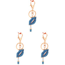 3Pcs Acessório Para Lábios Vermelhos Com Diamante