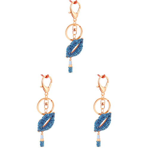 3Pcs Acessório Para Lábios Vermelhos Com Diamante