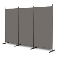3 Panel Room Divider, Folding Protective Screens, Movable Partition Privacy Separator for Living Room Bedroom Office Grey