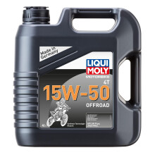 LIQUI MOLY Motorbike 4T 15W-50 Offroad | 4 L | Motorcycle Synthesis Technology Engine Oil | Item No.: 3058, Black