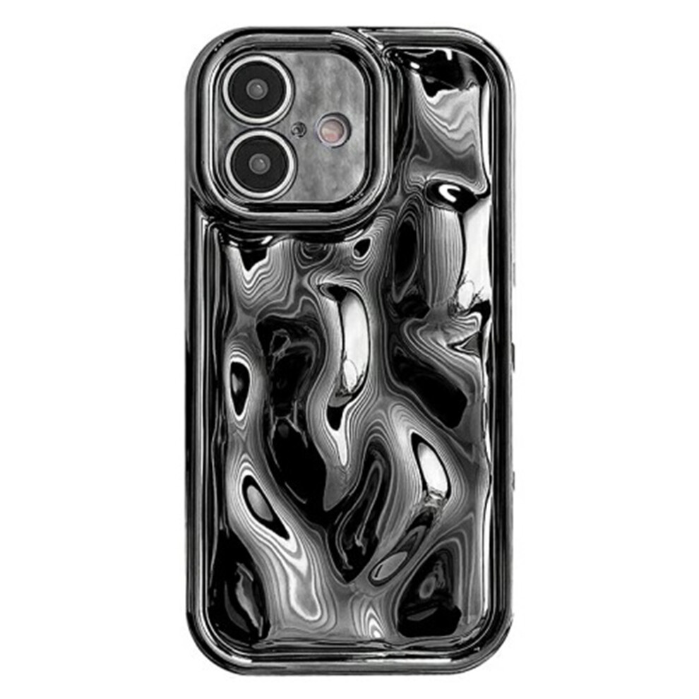 (Black) For Iphone 17 Case Electroplated Tpu Shell Meteorite Texture Phone Cover Black 6914292432781
