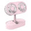 (pink) Air Cooling Dual Head Fan Low Noise 1