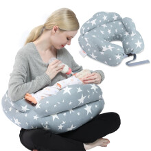 Chilling Home Nursing Pillow, Breastfeeding Pillow Maternity Pillow Pregnancy Pillow for Sleeping with Cotton Cover, Adjustable Waist Strap and Safety