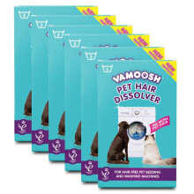 Vamoosh Pet Hair Dissolver- Pet Hair Remover for Washing Machines, 18x100g (6 Boxes) Removes Odour Dissolves Dog, Cat, Horse, Animal Fur, Cleans Beddi